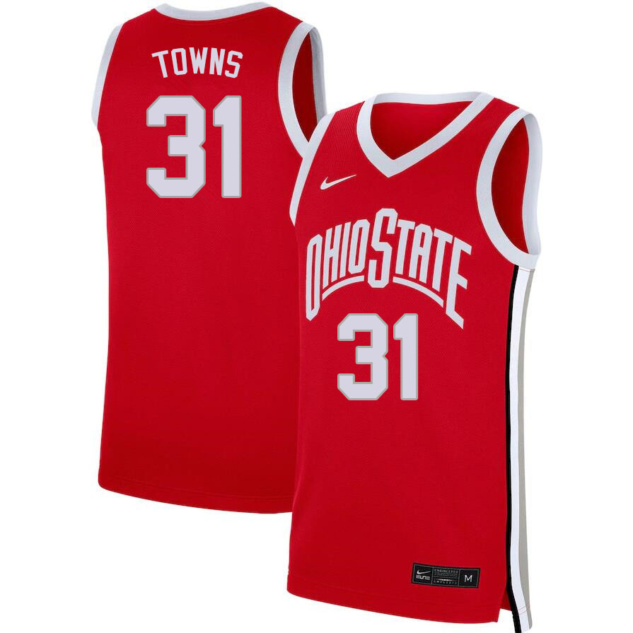 Men #31 Seth Towns Ohio State Buckeyes College Basketball Jerseys Sale-Scarlet